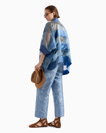 Armani Pantalones de cintura muy alta con elaboración integral en tejido jacquard COMPRAR AHORA