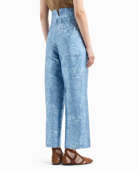 Armani Pantalones de cintura muy alta con elaboración integral en tejido jacquard COMPRAR AHORA