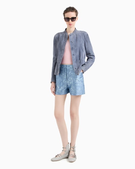 Armani Pantalones cortos de tejido jacquard con motivo exótico ÚLTIMAS EDICIONES