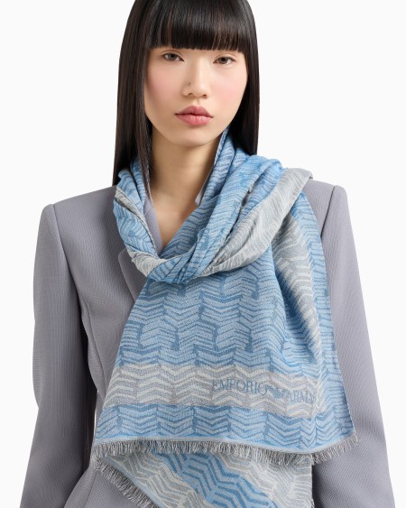 Armani Estola en mezcla de modal y tejido jacquard con chevrón abstracto Últimos 2 días