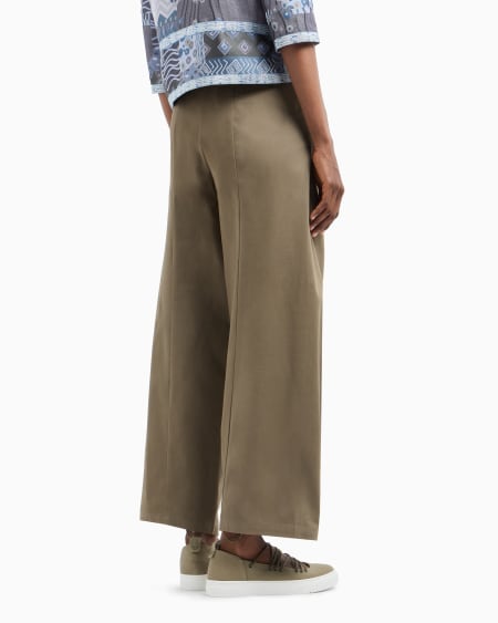 Armani Pantalones de pernera ancha de algodón esmerilado elástico Precio de fábrica