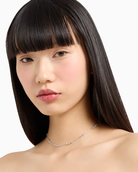 Armani Collar de cadena fina de plata de ley Promoción por tiempo limitado