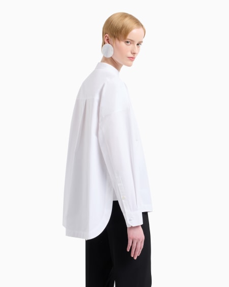 Armani Maxicamisa con cuello de tira de algodón esmerilado Promoción trimestral