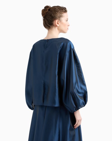 Armani Blusa de muselina técnica Tienda de fábrica