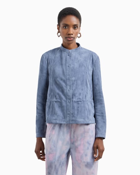 Armani Chaqueta con cuello de tira de ante de cabra Precios de Black Friday