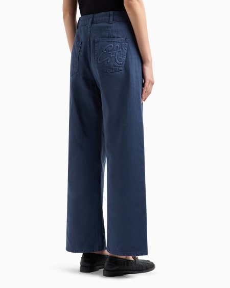 Armani Vaqueros J33 de cintura media y pernera ancha y cropped de bull teñido en prenda Última moda