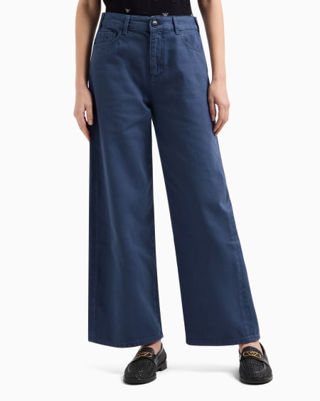 Armani Vaqueros J33 de cintura media y pernera ancha y cropped de bull teñido en prenda Última moda