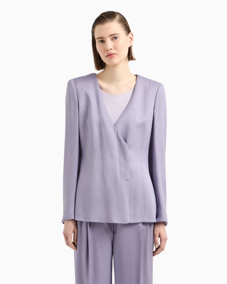 Armani Chaqueta con cuello de pico en tejido sablé Icon Devoluciones gratuitas