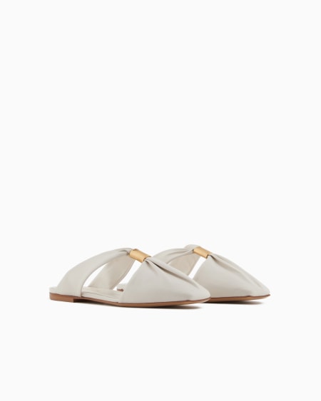 Armani Zapato mule de napa con logotipo de metal Outlet