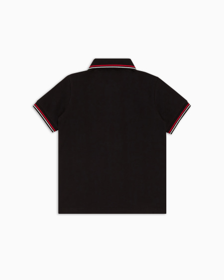 Armani Polo de piqué elástico con bordes a rayas Rebajas