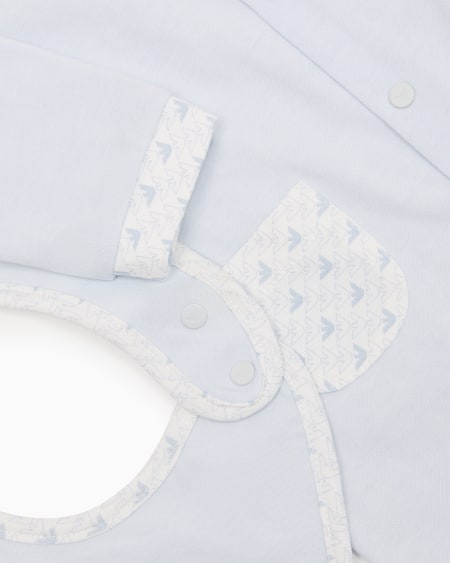 Armani Coffret-cadeau dors-bien et bavoir en jersey avec motif optique aigles Tienda