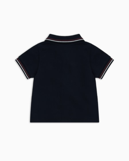 Armani Polo de piqué elástico con bordes a rayas Rebajas online