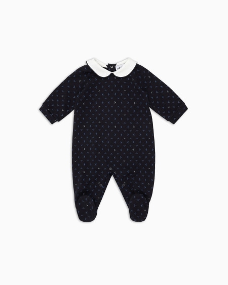 Armani Mono con cuello Claudine y motivo integral de águila con efecto óptico Oferta especial