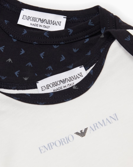 Armani Conjunto para regalo con dos bodis con motivo integral de águila con efecto óptico Últimos 3 días