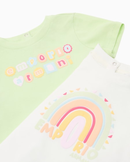 Armani Paquete de dos camisetas de punto con logotipo alegre Precio de fábrica