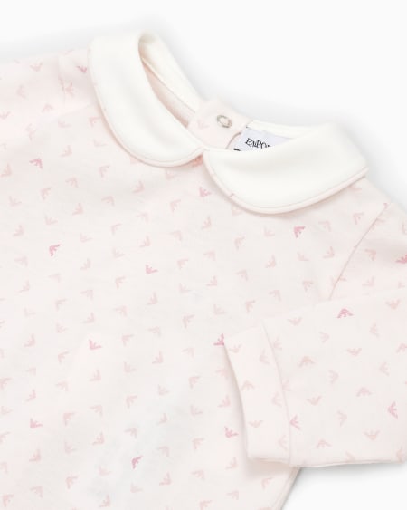 Armani Mono con cuello Claudine y motivo integral de águila con efecto óptico Solo queda un día