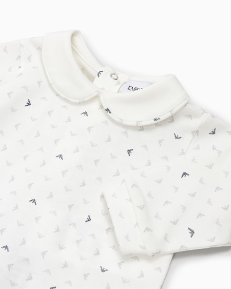 Armani Mono con cuello Claudine y motivo integral de águila con efecto óptico Envío internacional gratuito
