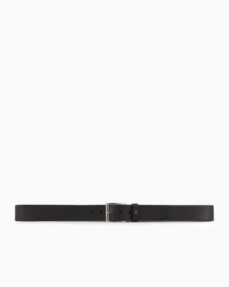 Armani Cinturón de piel abatanada con maxiinscripción de logotipo Precios de Black Friday