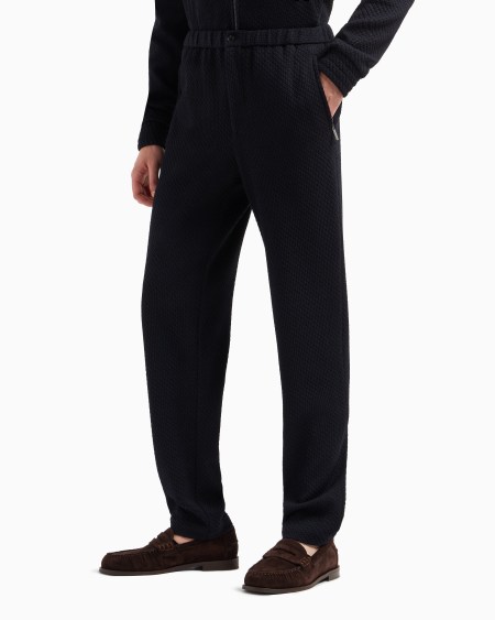 Armani Pantalones de punto elástico de mezcla de lana con efecto tridimensional Devoluciones gratuitas