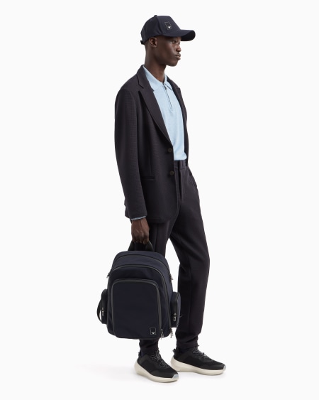 Armani Blazer de abotonadura sencilla en punto gofre Travel Essential 2025