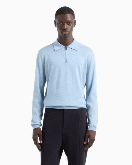 Armani Jersey con cuello polo en punto jersey de lana virgen Travel Essential Outlet
