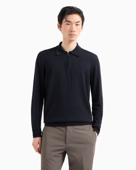 Armani Jersey con cuello polo en punto jersey de lana virgen Travel Essential Ofertas