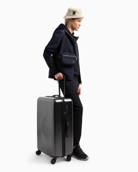 Armani Sudadera de punto gofre con capucha Travel Essential En oferta