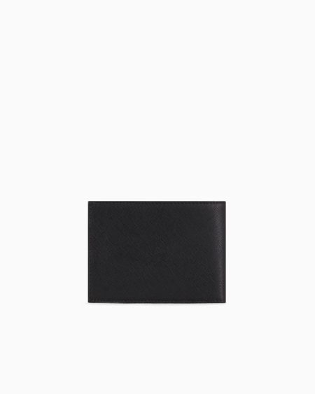 Armani Cartera con bolsillo monedero de piel saffiano regenerada con placa de águila ASV Gran oferta