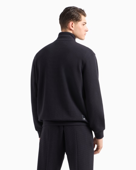 Armani Sudadera de punto gofre con cremallera completa Travel Essential Mejor oferta