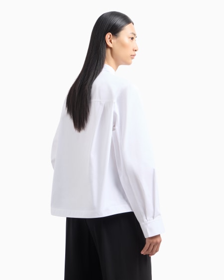 Armani Camisa con bajo contorneado de algodón cepillado Envío gratis