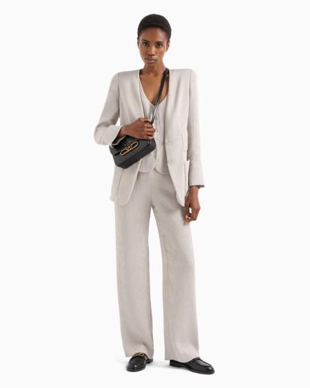 Armani Chaqueta de abotonadura sencilla de canneté fluido ÚLTIMAS EDICIONES