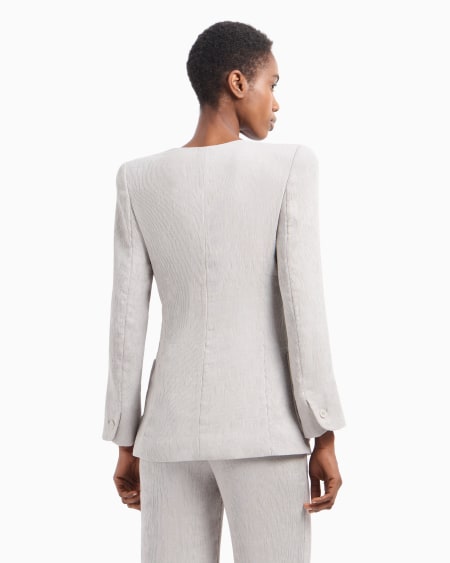 Armani Chaqueta de abotonadura sencilla de canneté fluido ÚLTIMAS EDICIONES
