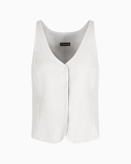 Armani Chaleco con cuello de pico de canneté fluido