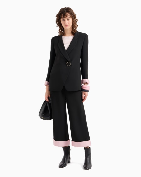 Armani Blazer de crepé de cady con cierre joya Precio de fábrica