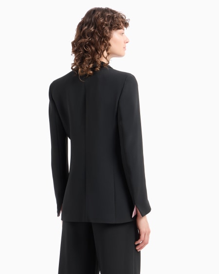 Armani Blazer de crepé de cady con cierre joya Precio de fábrica