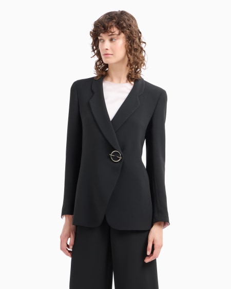 Armani Blazer de crepé de cady con cierre joya Precio de fábrica