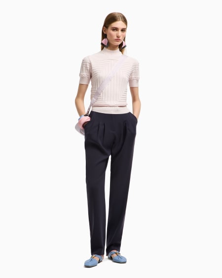 Armani Jersey con textura de canalé y punto jersey derecho y revés Promoción por tiempo limitado