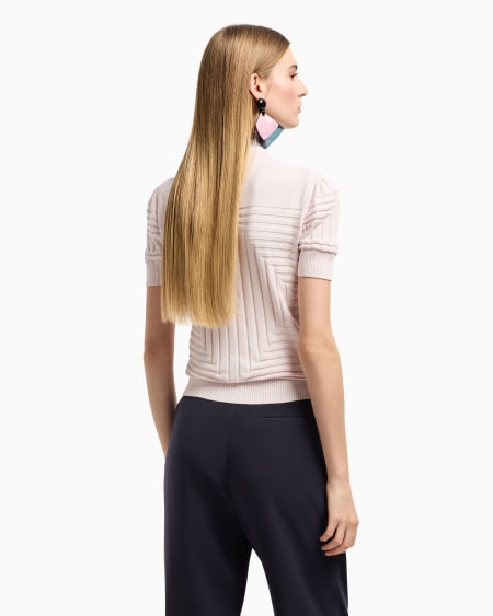 Armani Jersey con textura de canalé y punto jersey derecho y revés Promoción por tiempo limitado