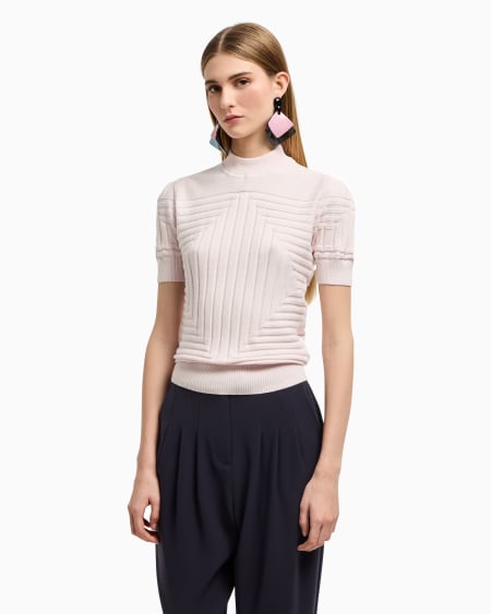 Armani Jersey con textura de canalé y punto jersey derecho y revés Promoción por tiempo limitado