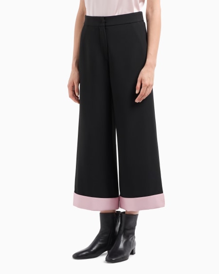 Armani Pantalones cropped de crepé de cady con vuelta Solo hoy