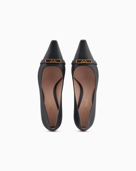 Armani Zapato de salón en napa con placa de águila Oferta especial de fábrica