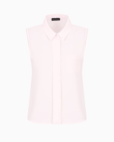Armani Blusa sin mangas de crepé fluido