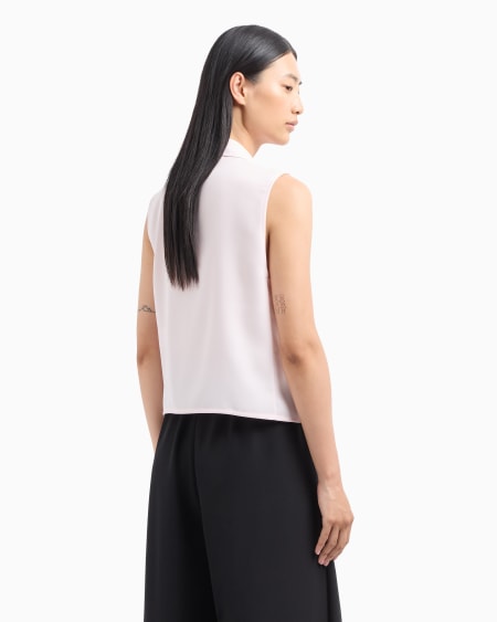 Armani Blusa sin mangas de crepé fluido Solo queda un día