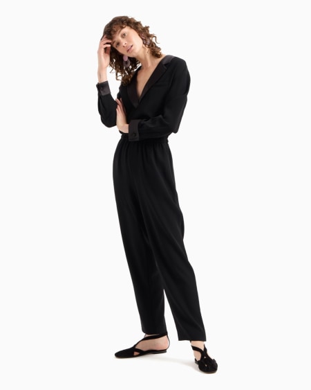 Armani Mono de cady técnico con solapas de raso Grandes descuentos
