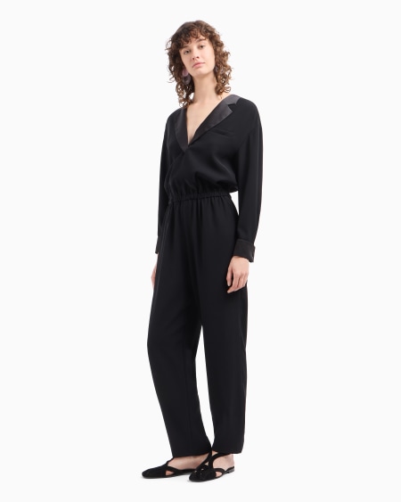 Armani Mono de cady técnico con solapas de raso Grandes descuentos