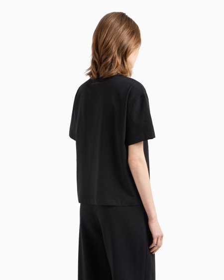 Armani Camiseta de punto de algodón con maxilogotipo de lúrex Ahorra y exporta