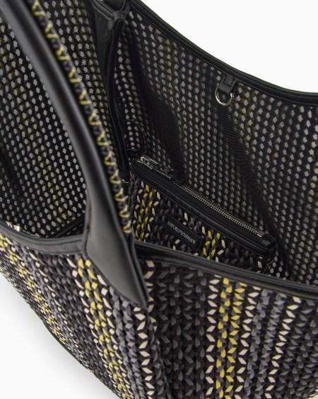 Armani Bolso shopper de esterilla trenzada multicolor Último día