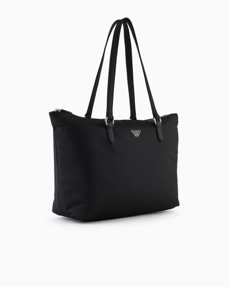 Armani Bolso shopper en nailon reciclado con placa de águila ASV Precio de fábrica