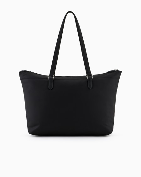 Armani Bolso shopper en nailon reciclado con placa de águila ASV Precio de fábrica