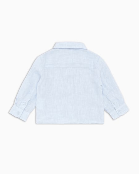 Armani Camisa de lino con bordado de águila Promoción por tiempo limitado